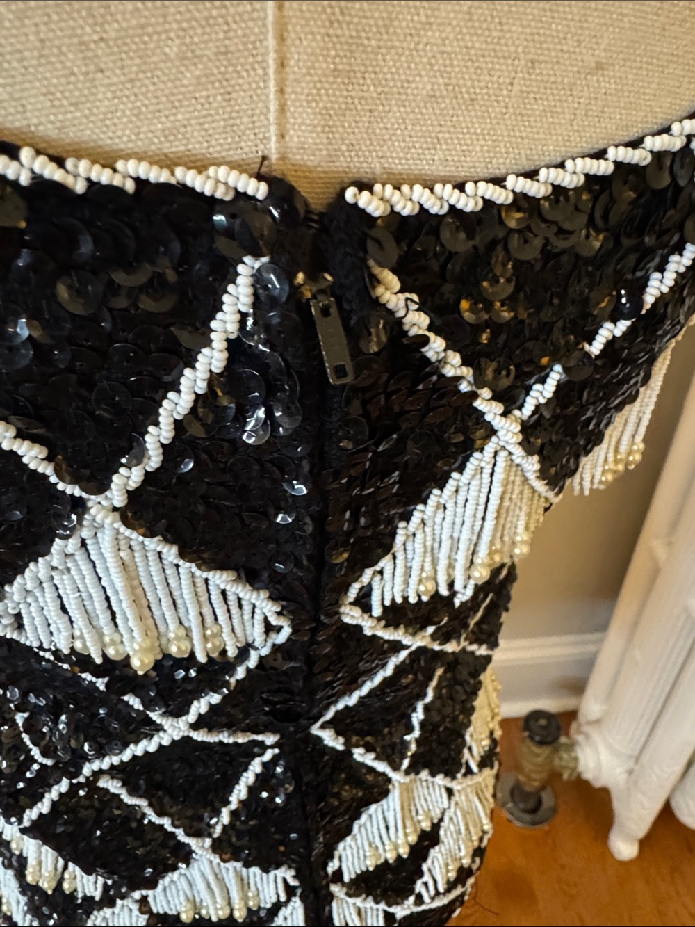Vintage Beaded Sequin Tank sweater with fringe - Picture 4 of 6